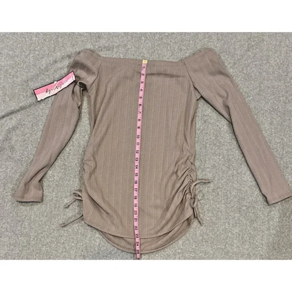 Maternity Vibes Bone Brown Maternity Shirt‎ Size S NWT - Picture 7 of 7